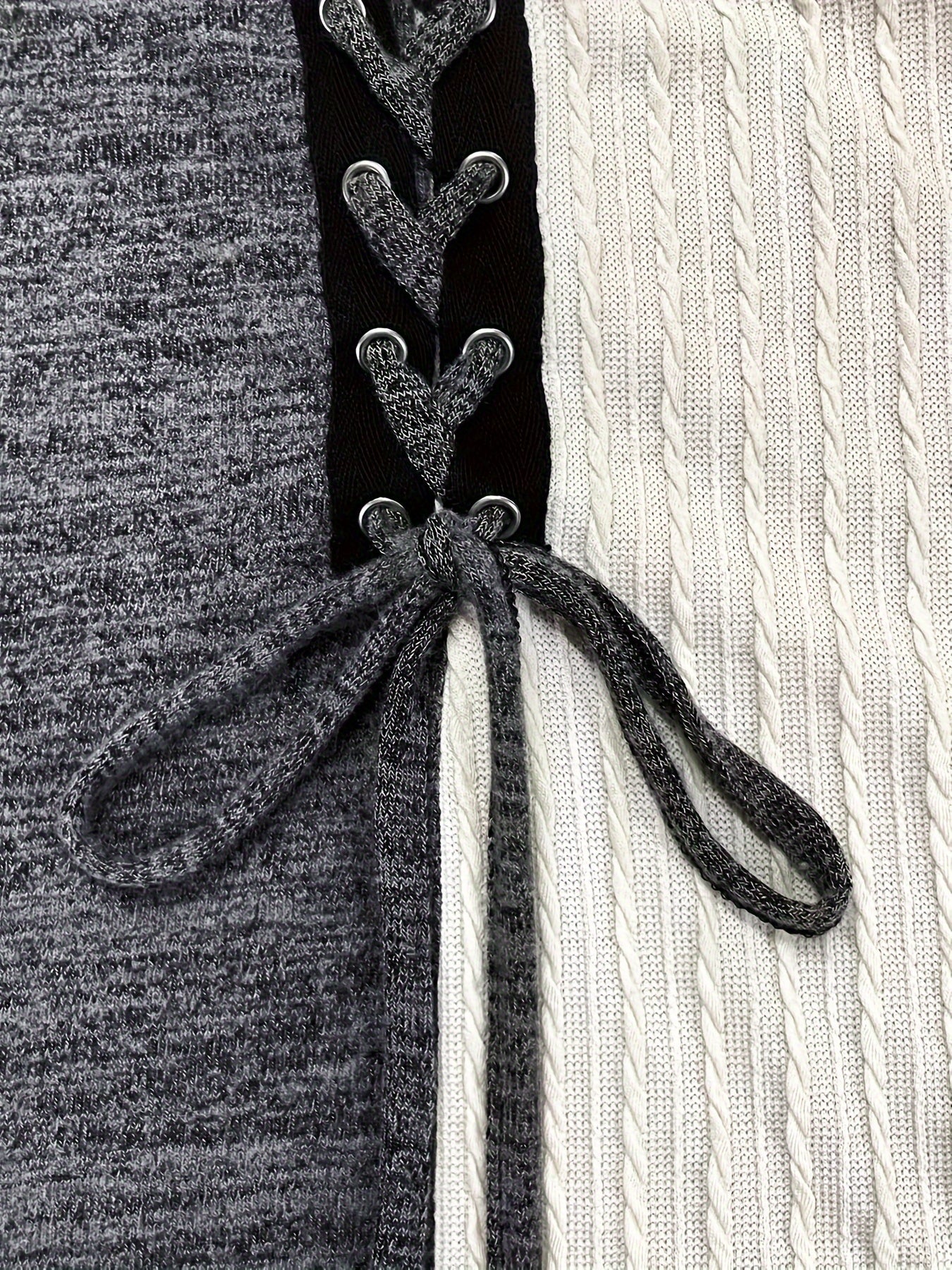 Elegantes Langarm-Stricktop Pullover für Damen –  asymmetrischer Saum