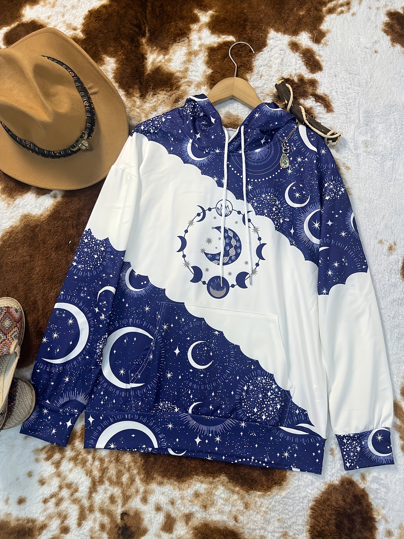 Kapuzenpullover Vintage-Stil für Damen