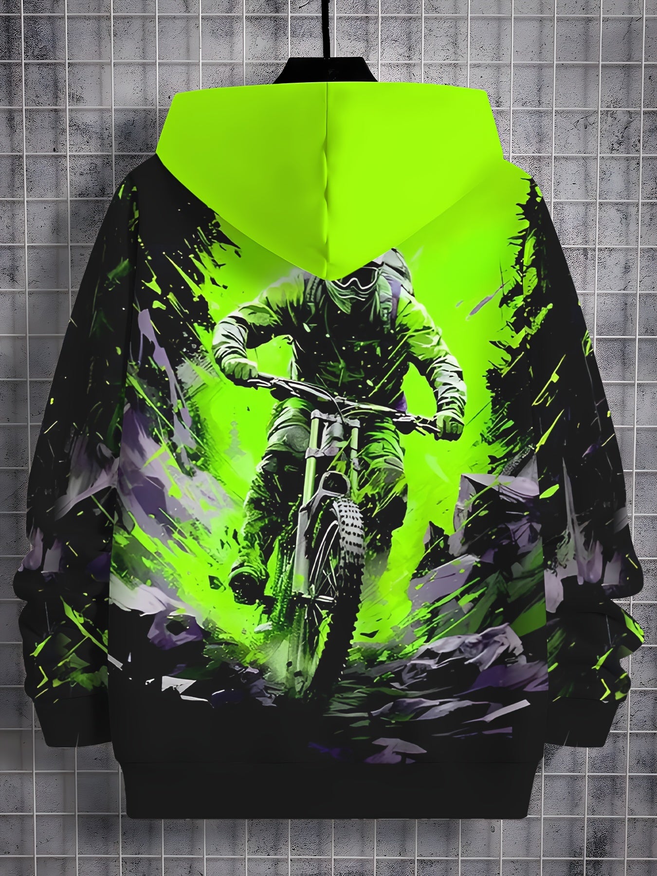 Coole Kapuzenpullover mit 3D-Motocross-Fahrer für Jungen