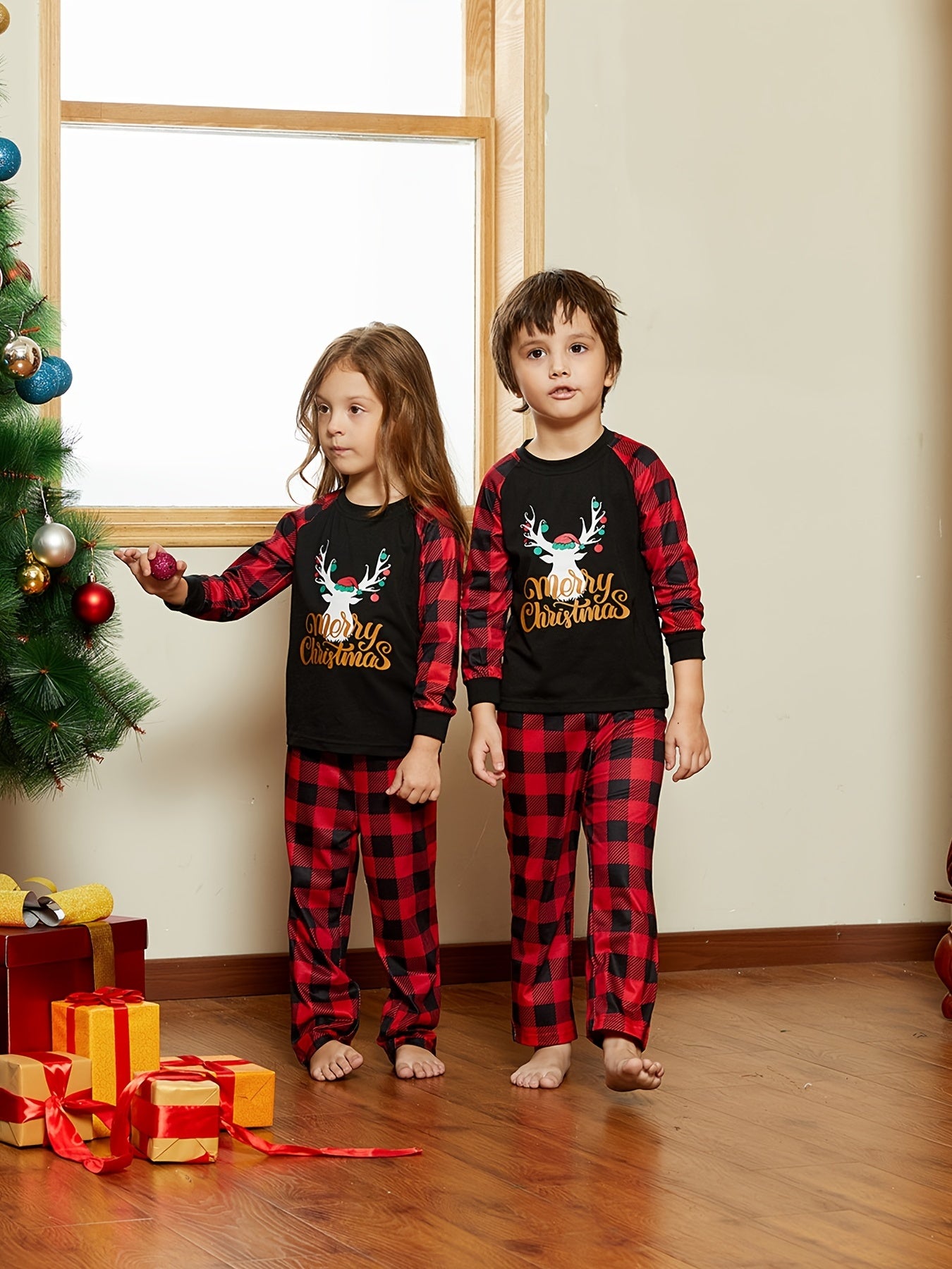 PatPat Weihnachts-Familien-Schlafanzug-Set