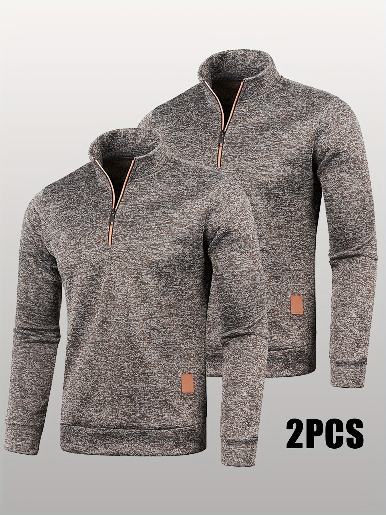 2-teiliges Sweatshirt/Pullover Set mit halbem Reißverschluss für Herren