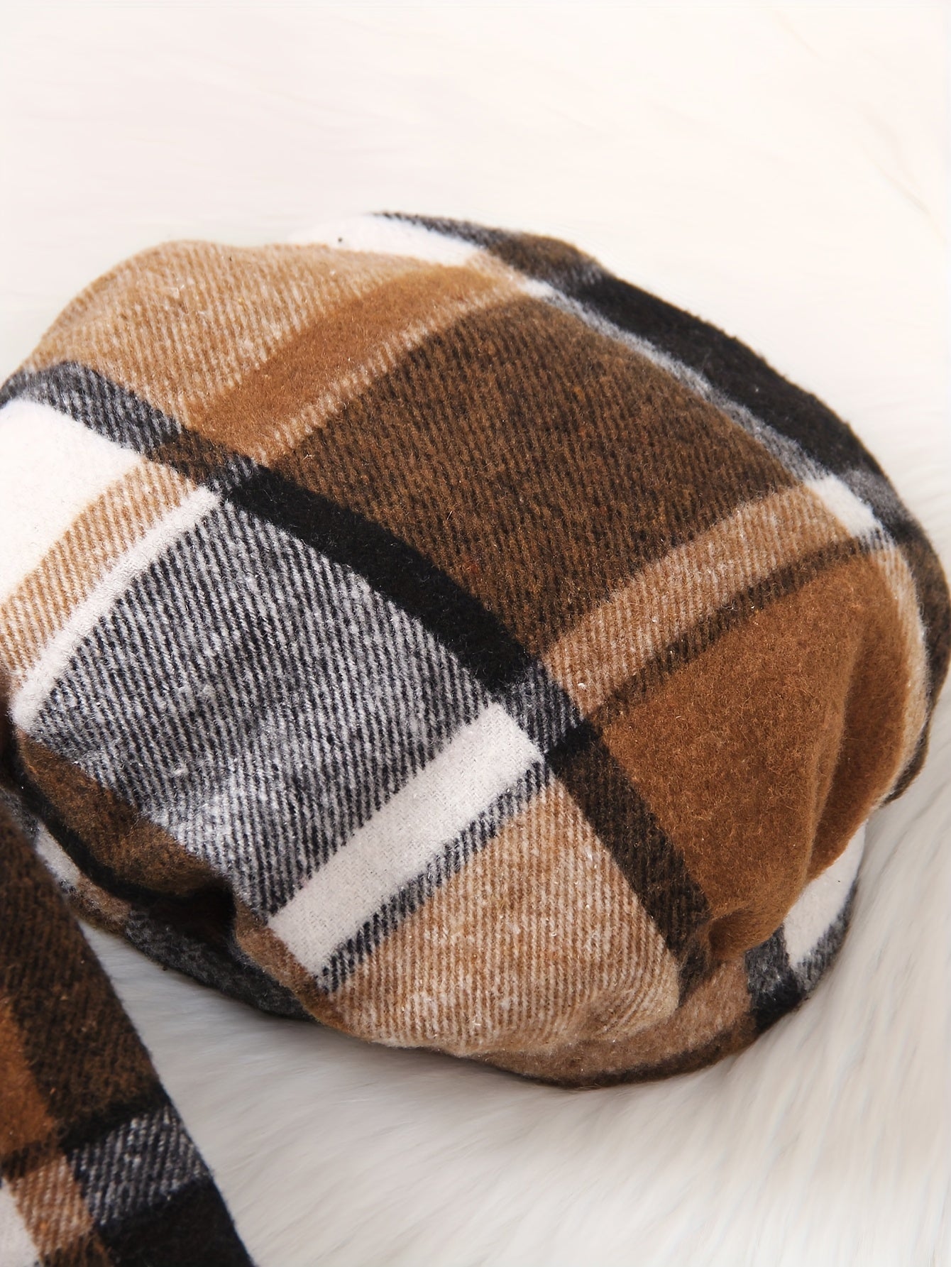Langarmkleid aus Fleece mit Karomuster für Mädchen im mit Gürtel