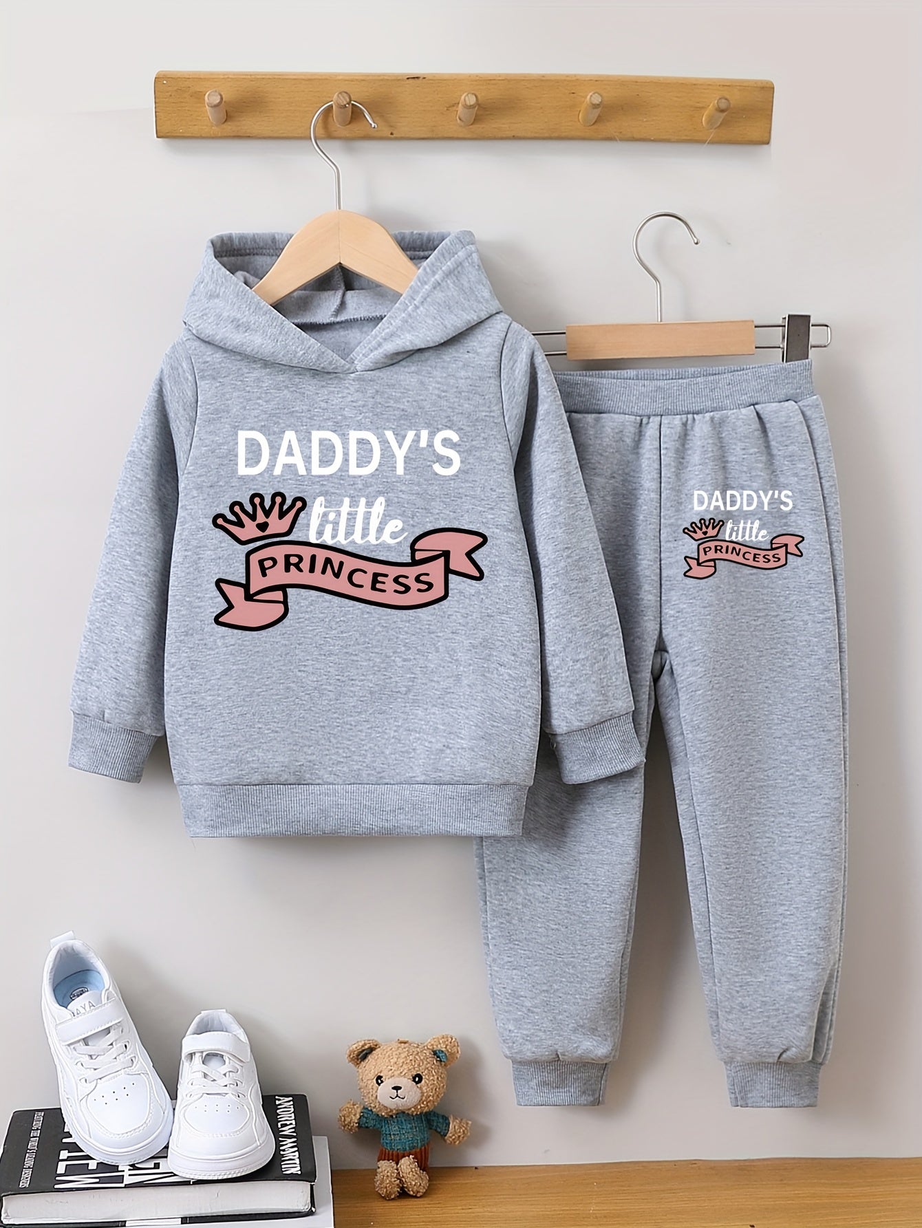 2-teiliges Set für Mädchen „Daddy's Little Princess“, Kapuzenpullover + Jogginghose