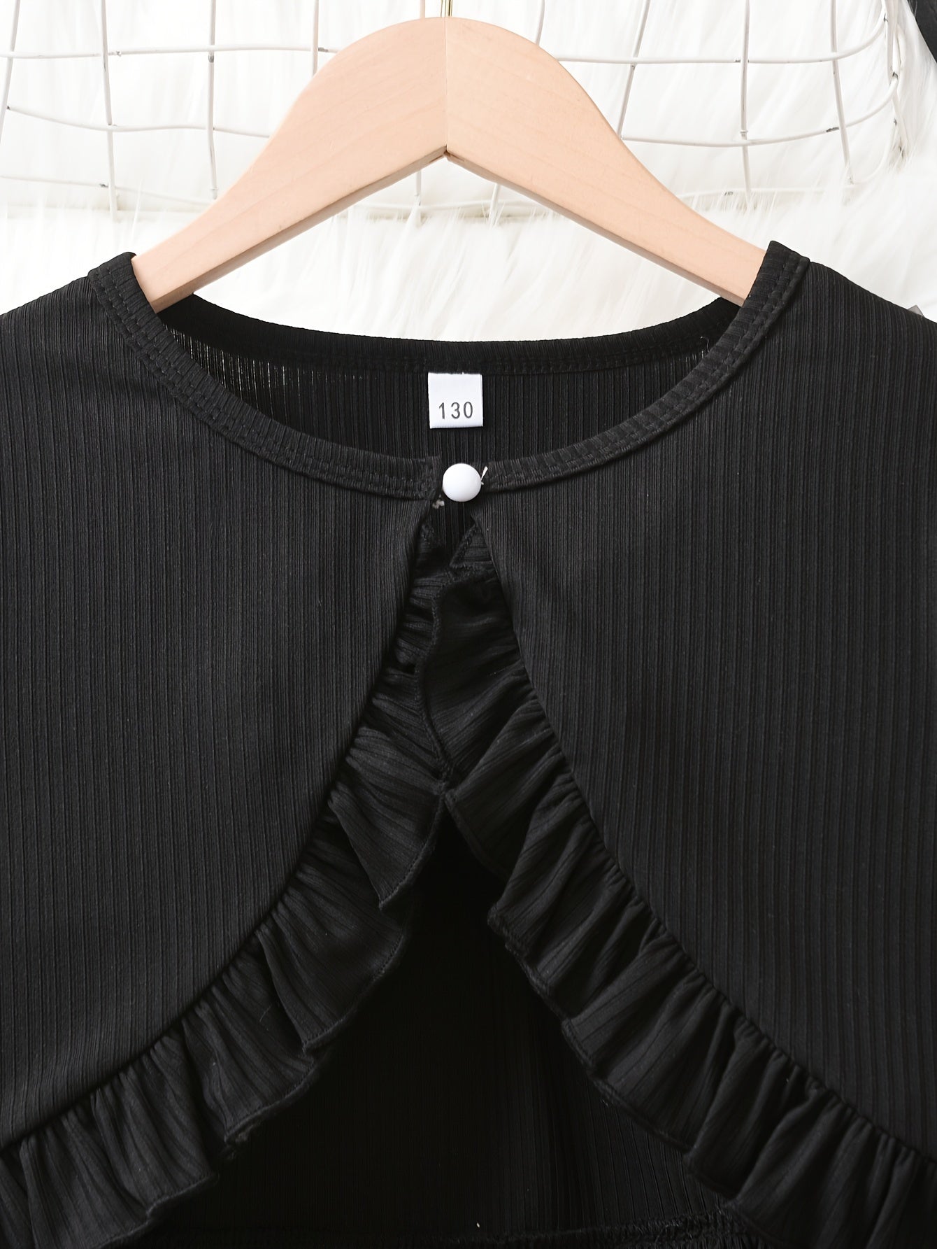 Elegantes 2-teiliges Set für Mädchen, Strickjacke mit Rüschen und Jumpsuit