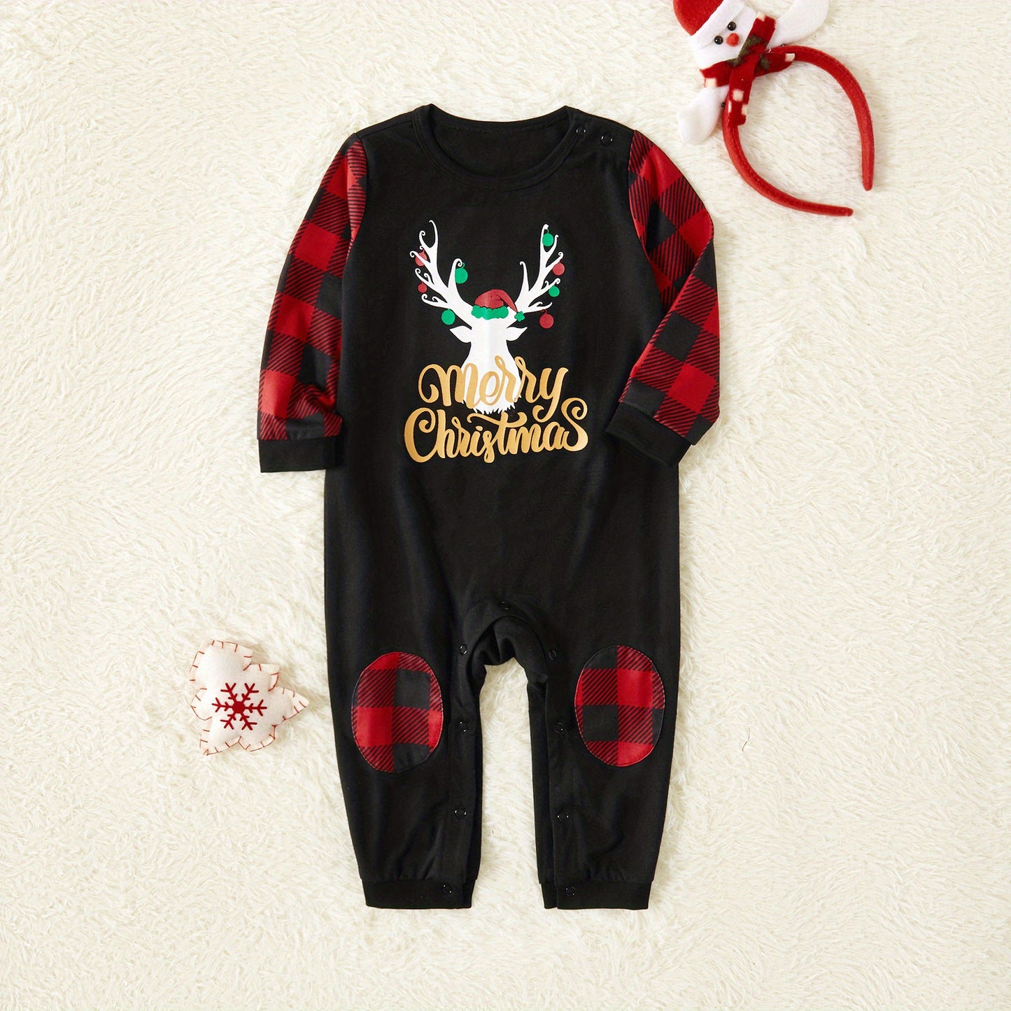 PatPat Weihnachts-Familien-Schlafanzug-Set