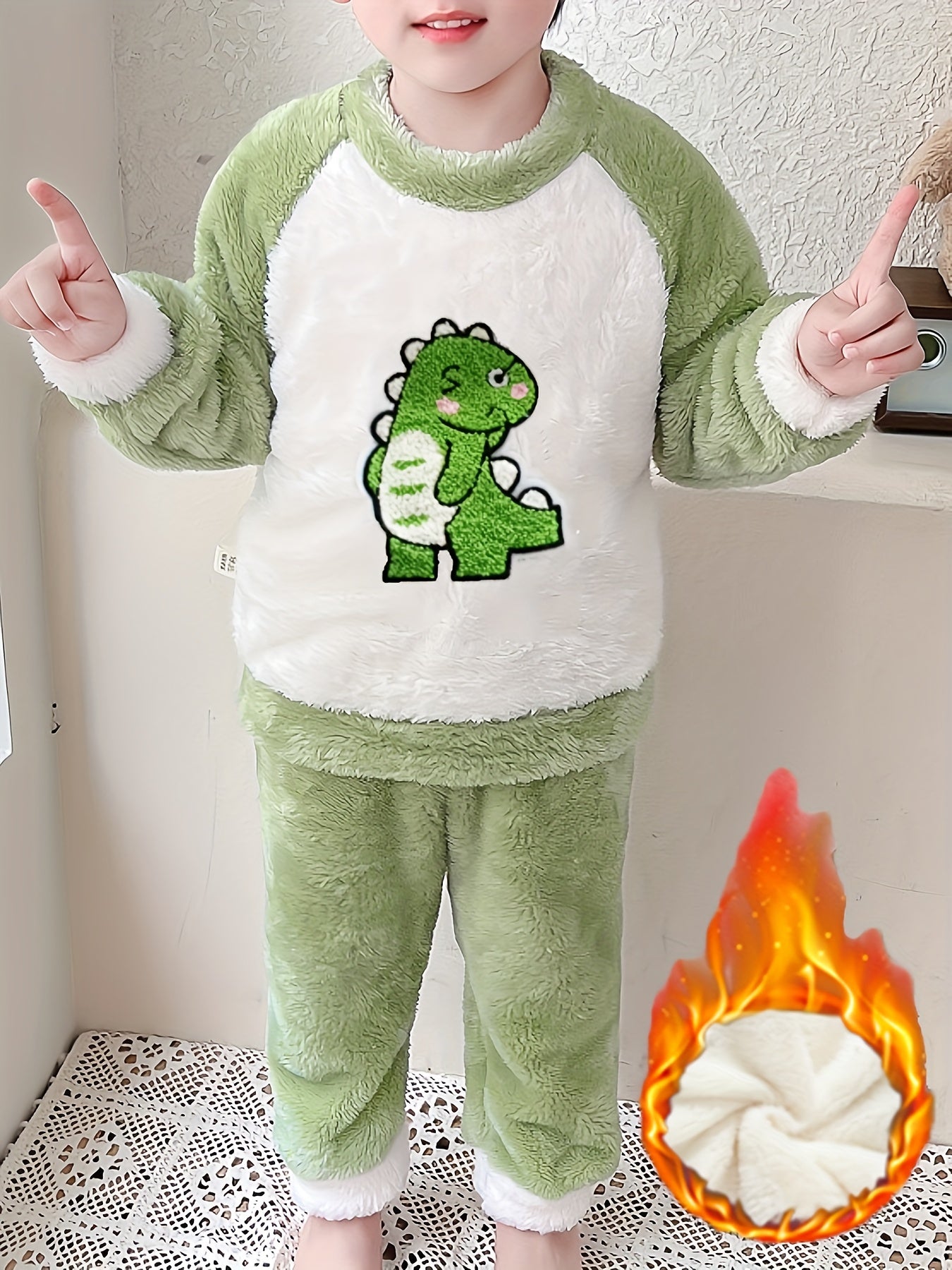 2-teiliges Jogging- Schlafanzug Set für Jungen Fleece bestickt