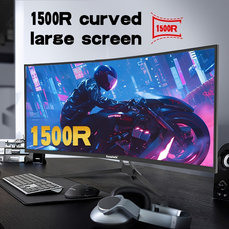 Gawfolk Curved Gaming Monitor 34 Zoll UWQHD 3440x1440P, 1500R Ultra Wide