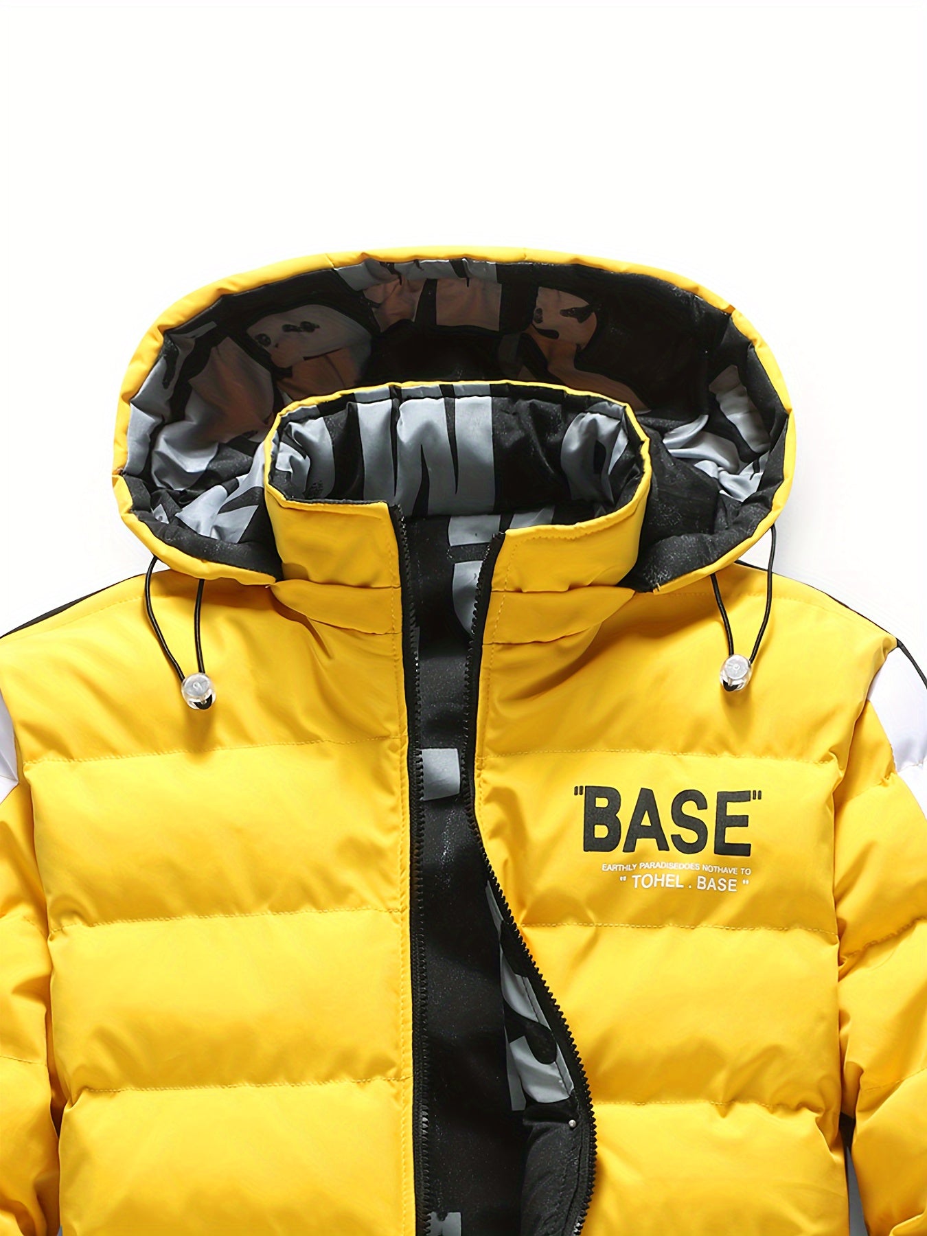Pufferjacke mit Kapuze für Herren – Lässige Winterjacke aus 100 % Polyester