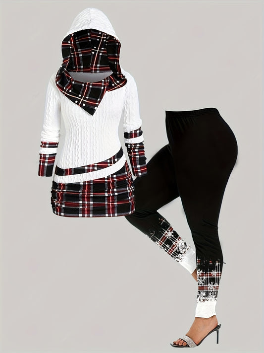 Lässiges zweiteiliges Set Kapuzenpullover und Hose