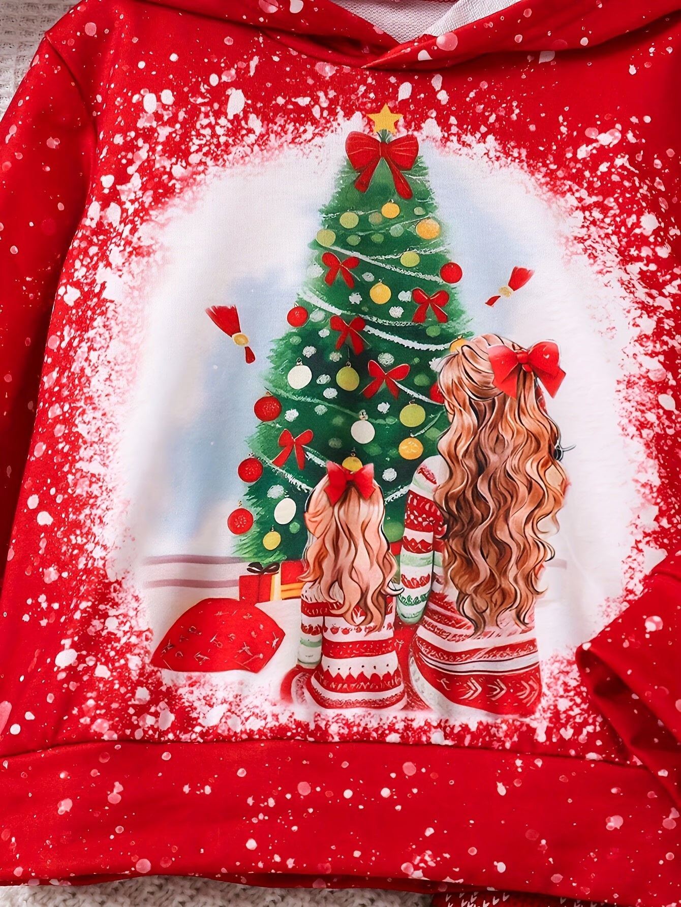 2-teiliges Set aus Kapuzenpullover und Leggings mit Cartoon  für Mädchen – langärmlig
