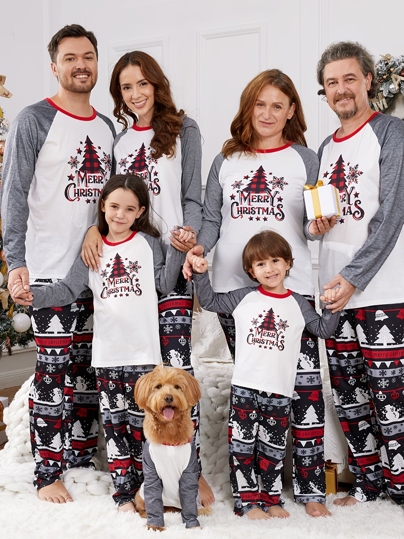PatPat Weihnachts-Schlafanzug-Familien-Set