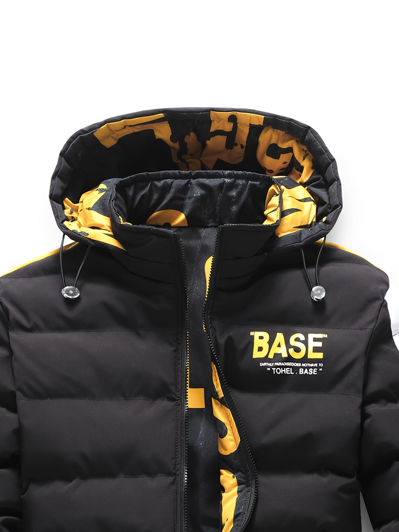 Pufferjacke mit Kapuze für Herren – Lässige Winterjacke aus 100 % Polyester