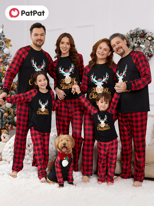 PatPat Weihnachts-Familien-Schlafanzug-Set