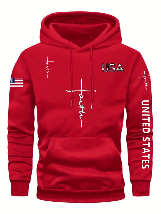 FAITH-Print, Kapuzenpullover für Herren mit warmem Fleece