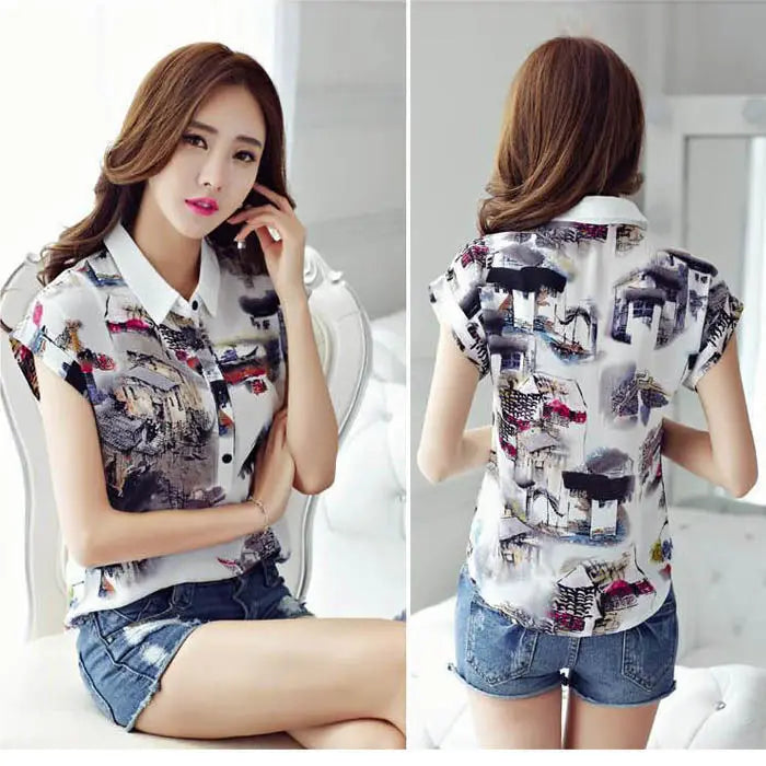 RibbonFish Chiffon Bluse
