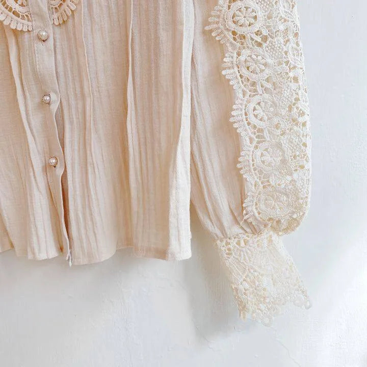 XWOMENDAY Elegante Blumenspitzen Bluse 2024