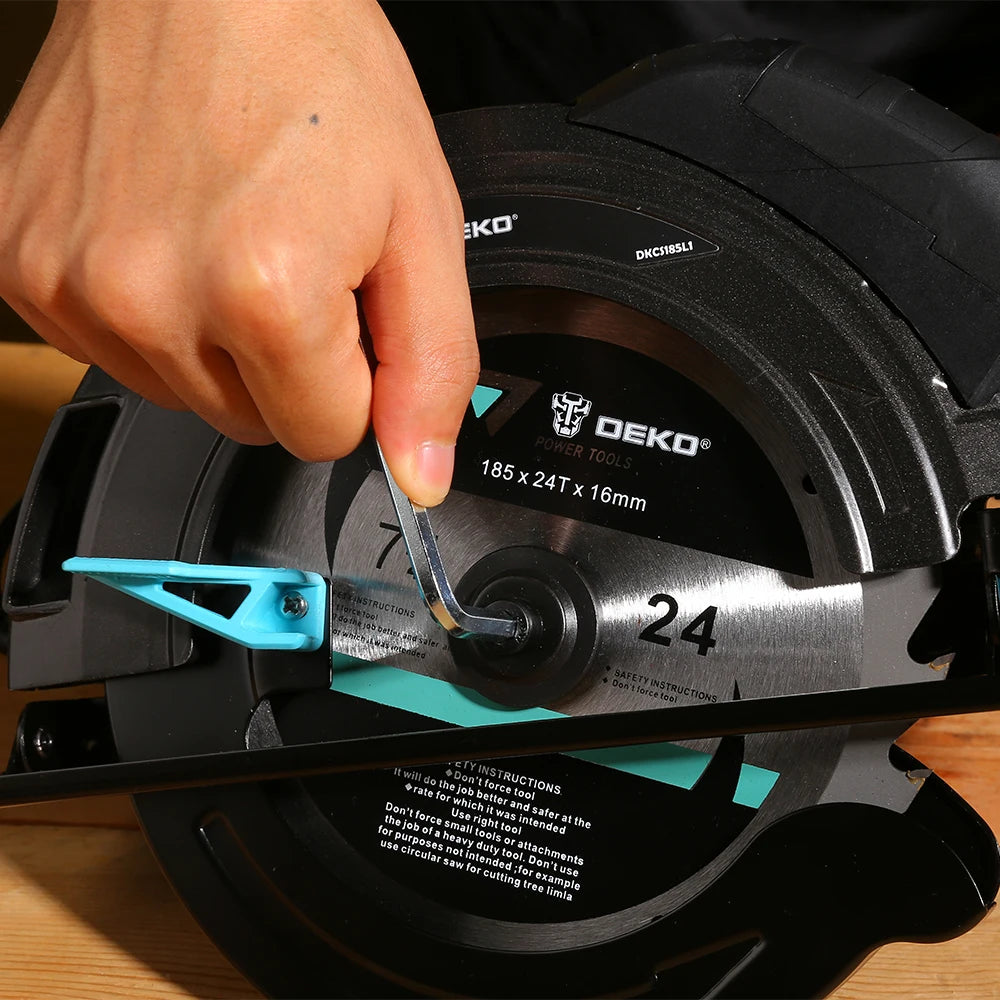 DEKO Elektrische Handkreissäge 185 mm mit Laser (185L1) und Hilfsgriff