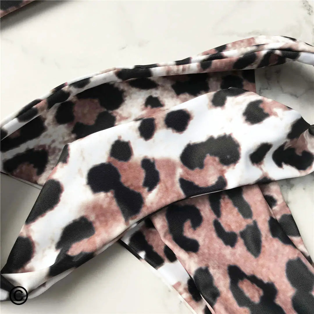 Leopard Bikini Bademode Zweiteiliges-Set