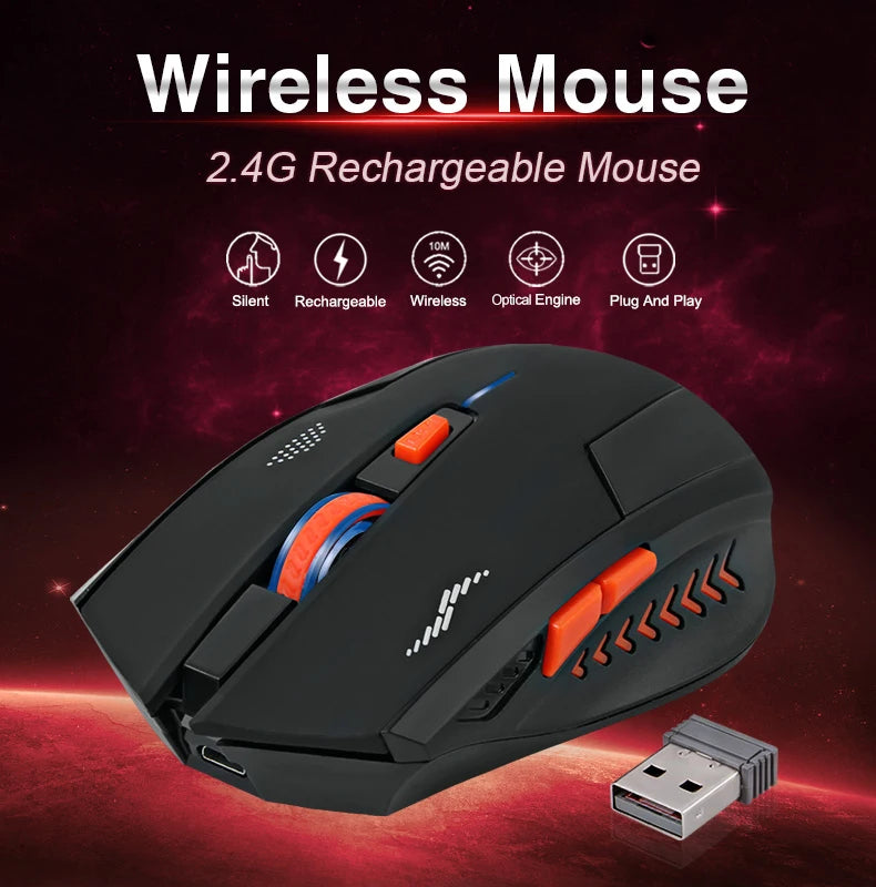KuWFi 2400DPI Gaming Drahtlose Maus