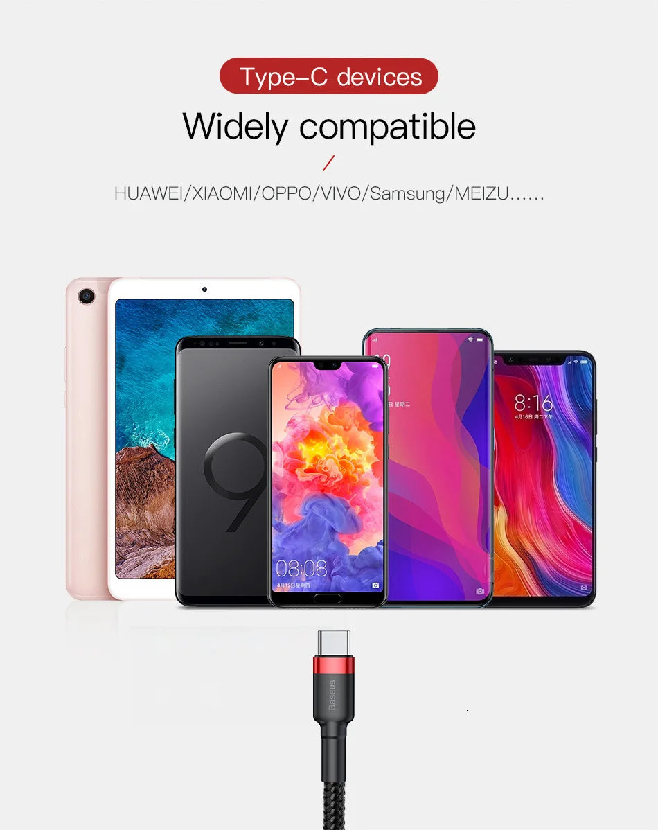 Baseus Typ-C-Kabel  Quick Charge 3.0 USB-C-Schnellladung