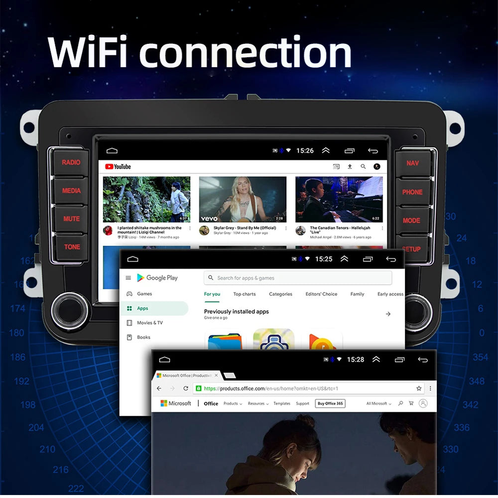 2 din Autoradio android11 Auto Multimedia-Player GPS WiFi Carplay