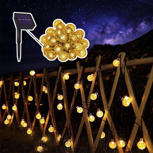 8 Mode Kristallkugel Solar String Lights Wasserdichte Solarbetrieben