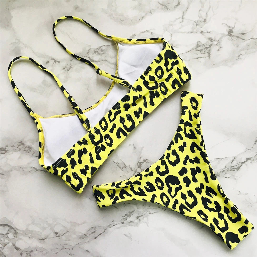 14 Farben S - XL Sexy Leopard Bikini - Set