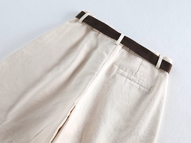 Jielur Shorts mit Gürtel kurze Hose