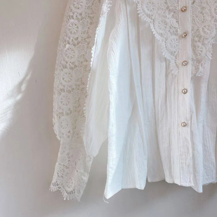 XWOMENDAY Elegante Blumenspitzen Bluse 2024