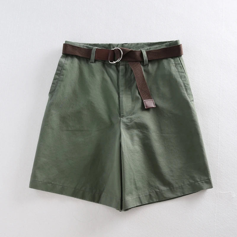 Jielur Shorts mit Gürtel kurze Hose