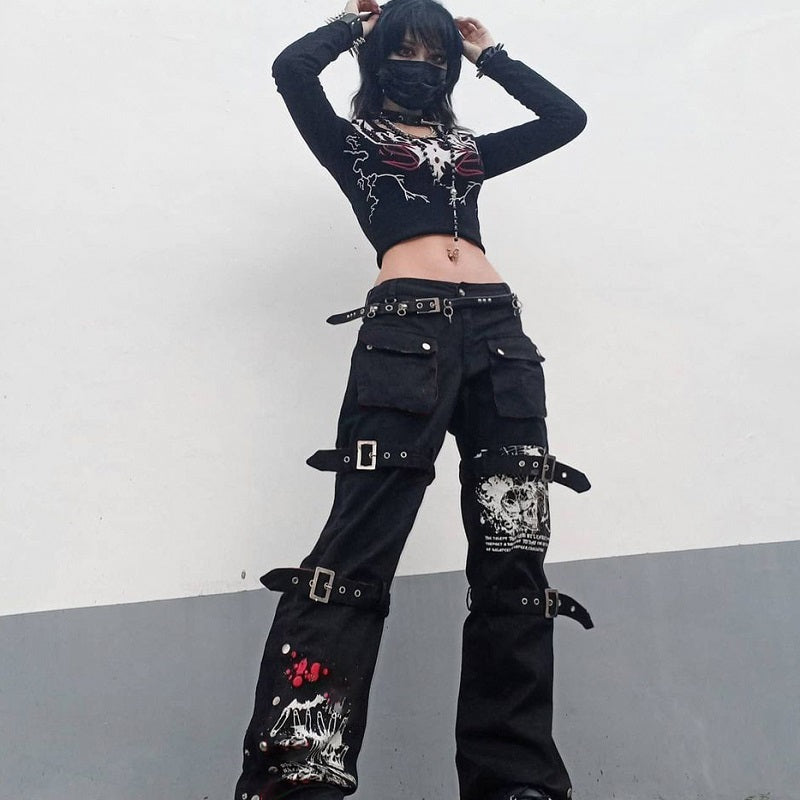 Goocher E-Girl Gothic Cargohose / Hose
