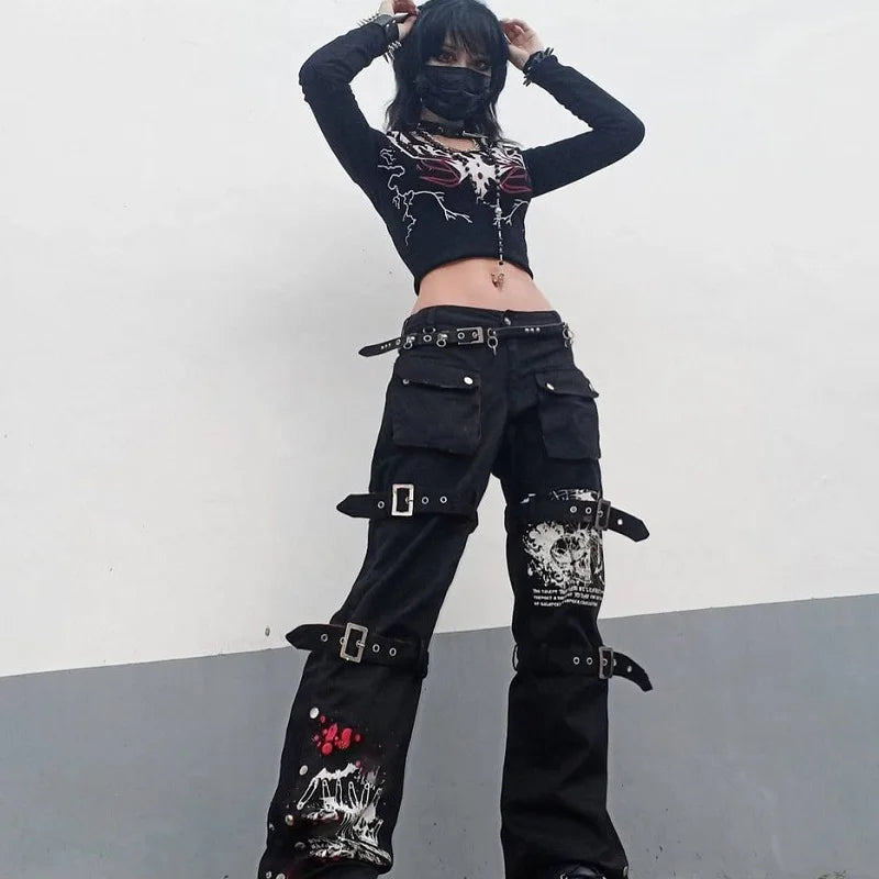 Goocher E-Girl Gothic Cargohose / Hose