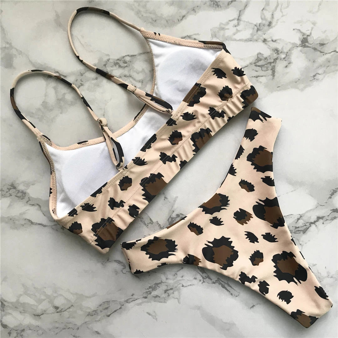 14 Farben S - XL Sexy Leopard Bikini - Set
