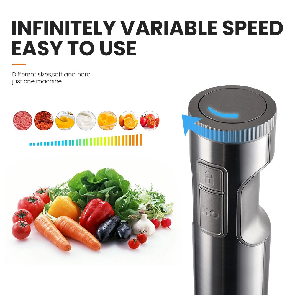 MIUI Handmixer 1000 W Leistungsstarker 4-in-1, Edelstahl-Stabmixer