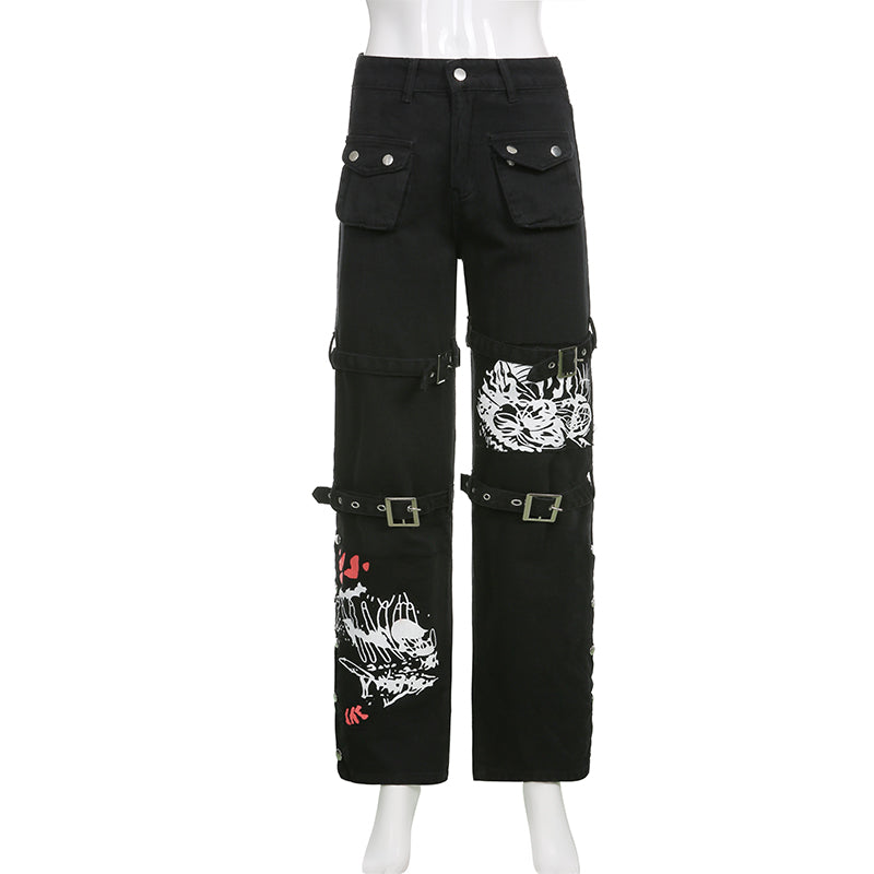 Goocher E-Girl Gothic Cargohose / Hose