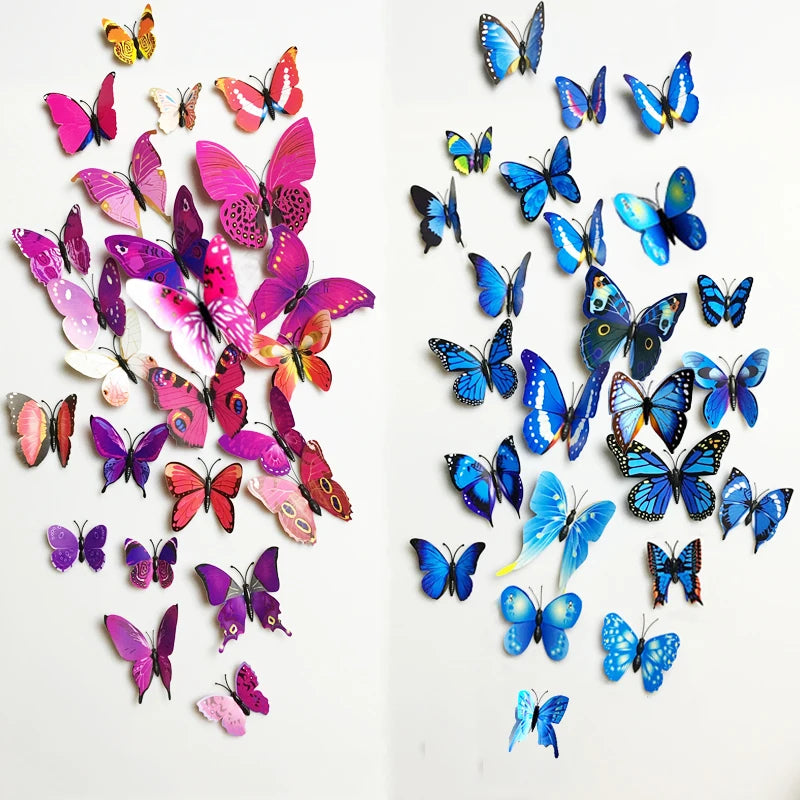 12 Wandaufkleber Schmetterling (DEKO)