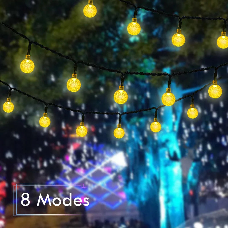 8 Mode Kristallkugel Solar String Lights Wasserdichte Solarbetrieben