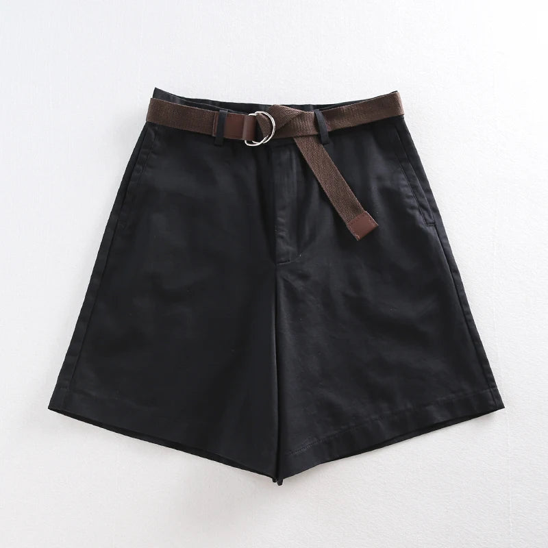 Jielur Shorts mit Gürtel kurze Hose