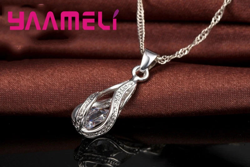 Modeschmuck Tropfen Farbe 925 Sterling Schmuck Set