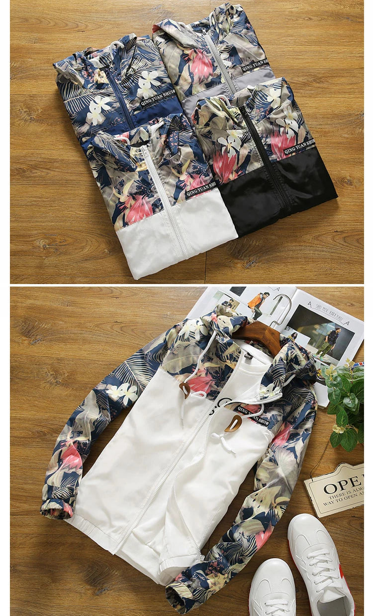 Woqn Damen Kapuzenjacke Blumen 2024