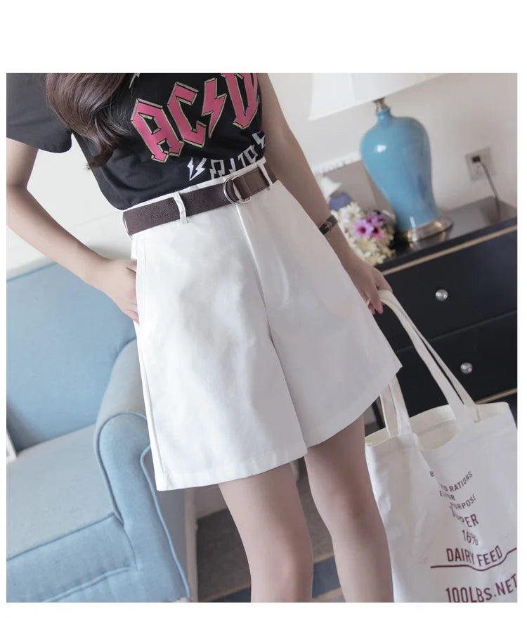 Jielur Shorts mit Gürtel kurze Hose