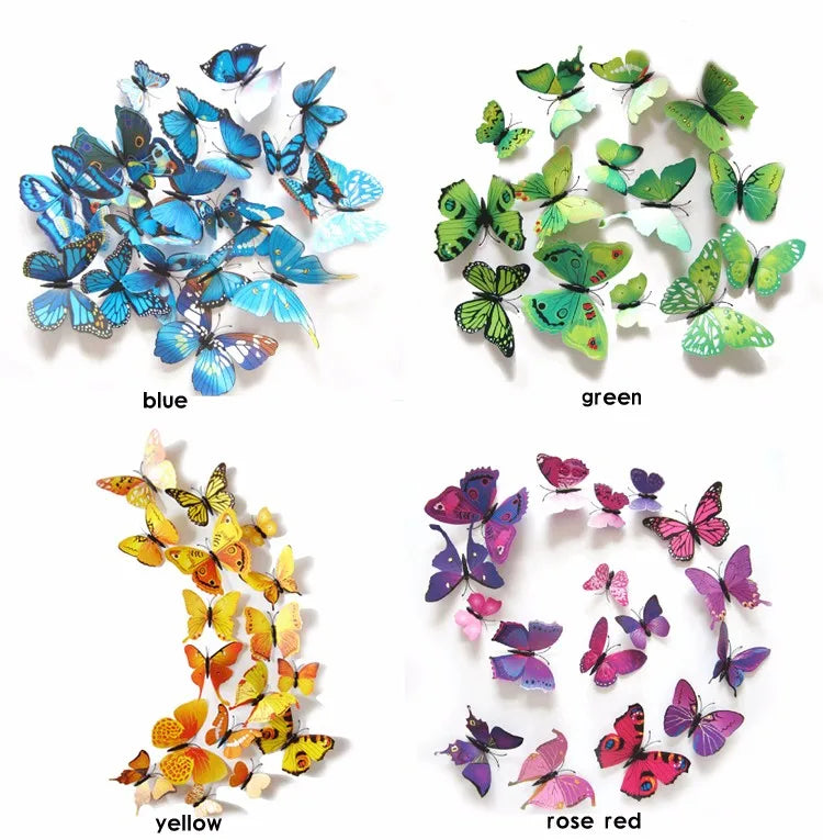 12 Wandaufkleber Schmetterling (DEKO)