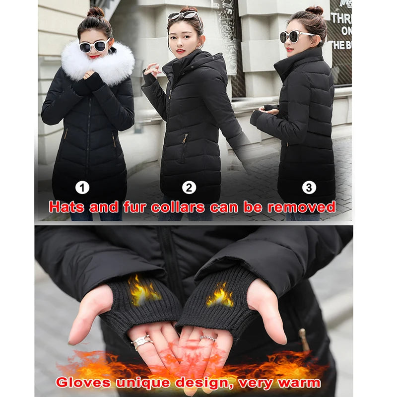 Damen Winterjacke Mantel Parka Jacke