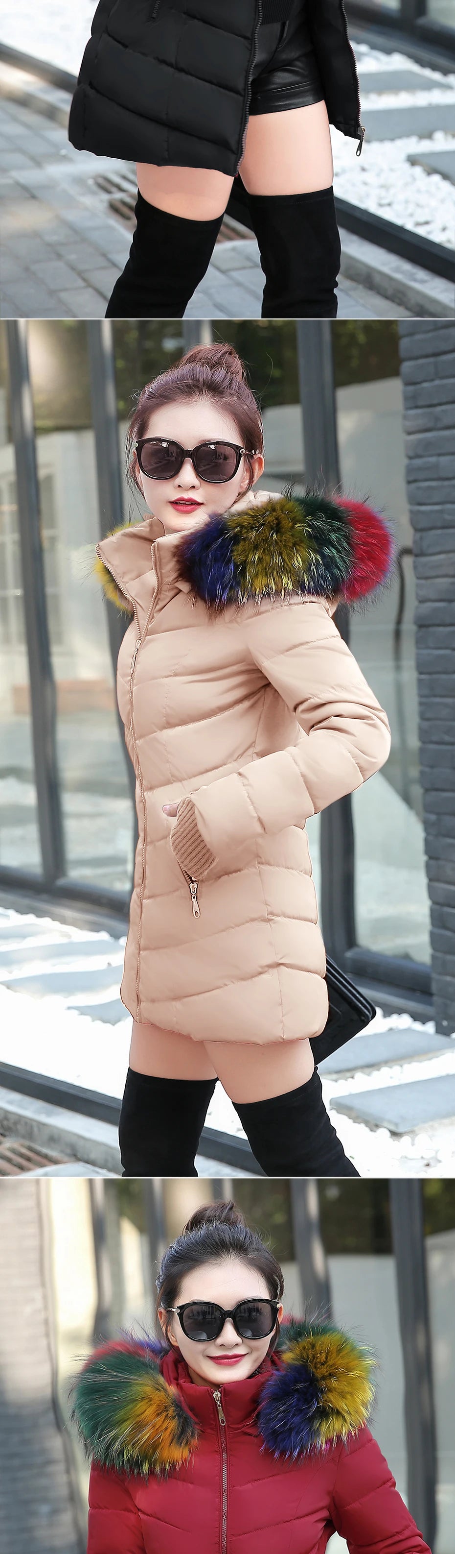 Damen Winterjacke Mantel Parka Jacke