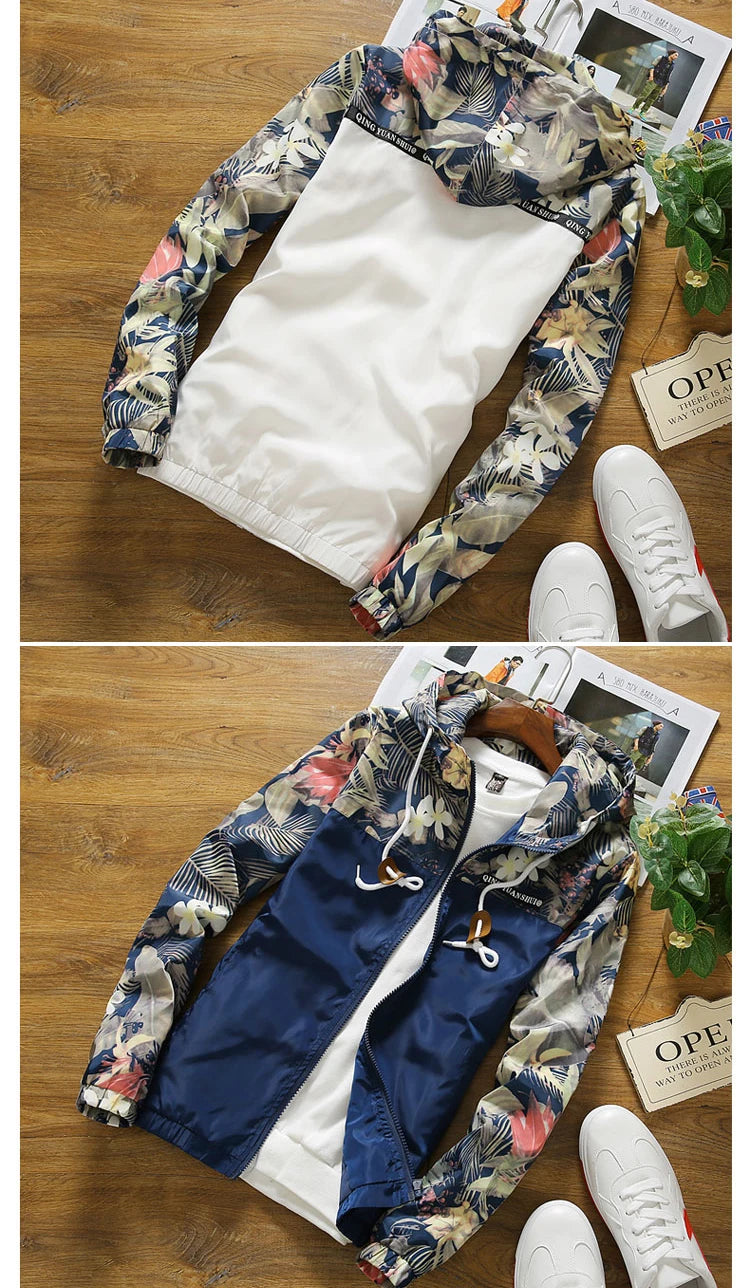 Woqn Damen Kapuzenjacke Blumen 2024