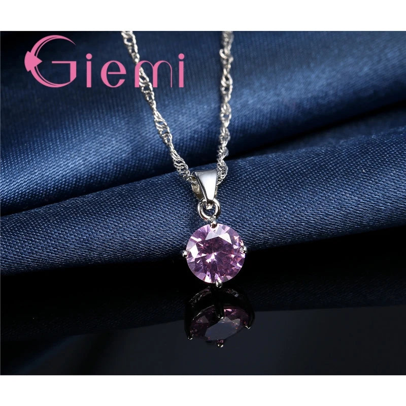 Modeschmuck Halskette mit Anhänger Farbe 925er-Sterlingsilber