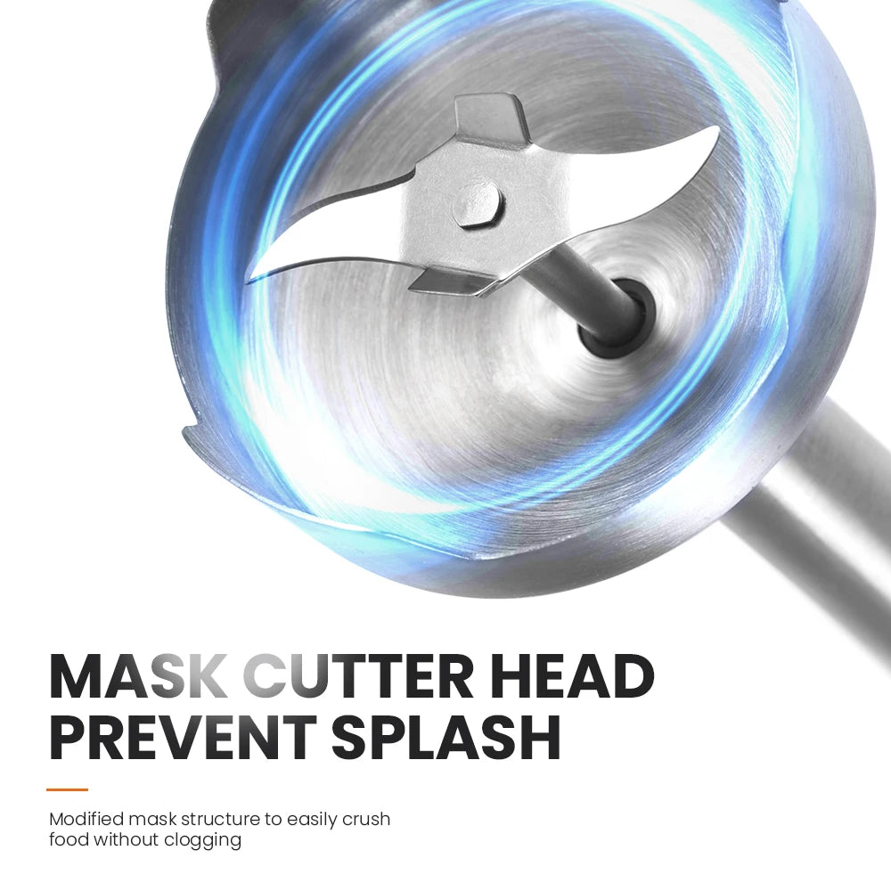 MIUI Handmixer 1000 W Leistungsstarker 4-in-1, Edelstahl-Stabmixer