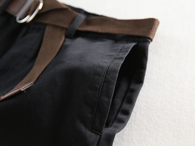 Jielur Shorts mit Gürtel kurze Hose