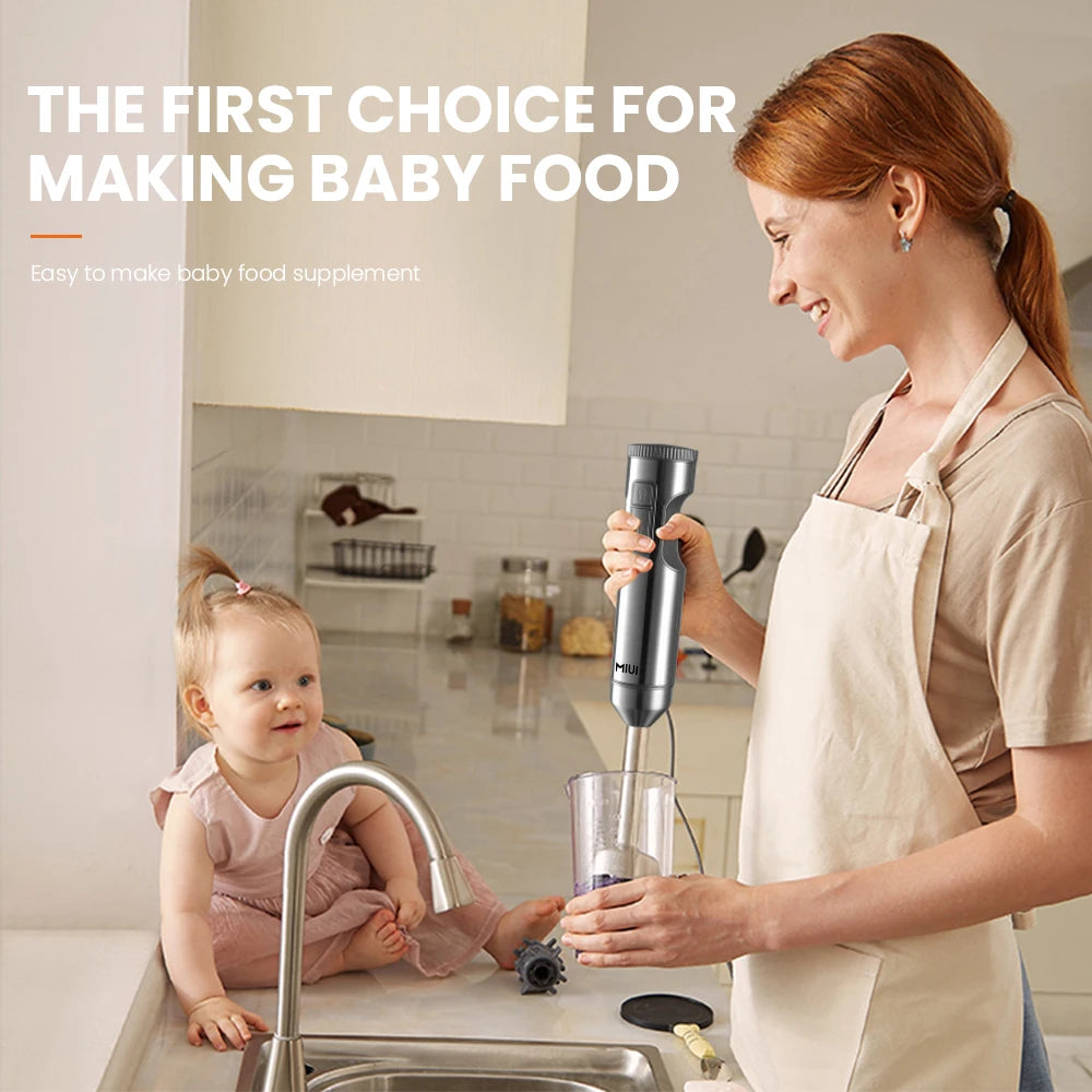 MIUI Handmixer 1000 W Leistungsstarker 4-in-1, Edelstahl-Stabmixer