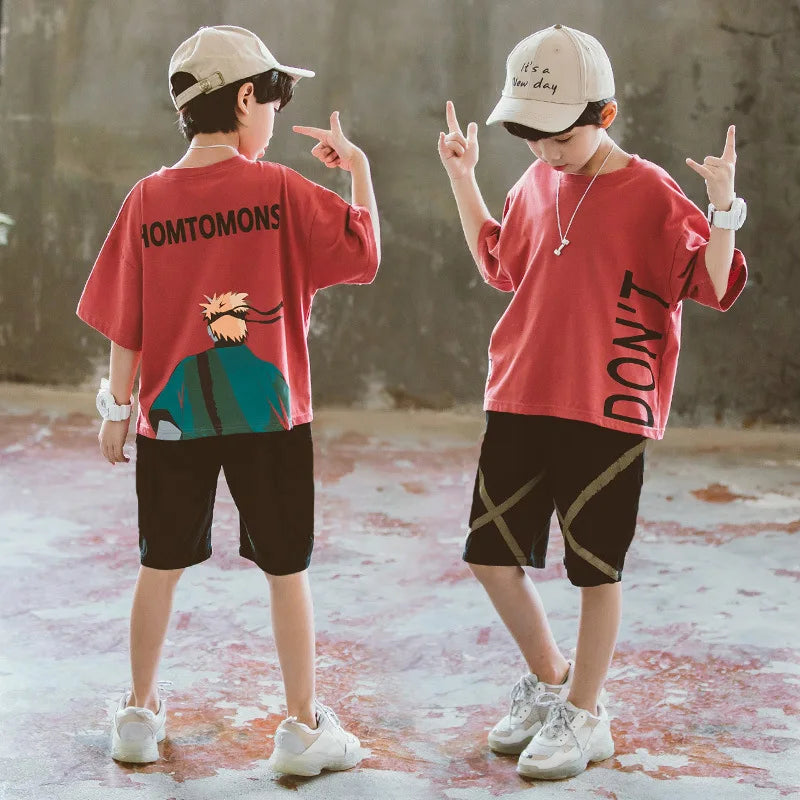 2024 Jungen Outfit Sommer Hose + T-Shirt 4-13 Jahre